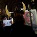 Michigan junior Lauren Opatowski gets her picture taken with an image of President Obama on Tuesday. Daniel Brenner I AnnArbor.com